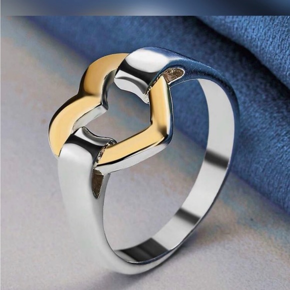 Jewelry - Gold and Sterling Silver Heart Ring Size 8 & 9
